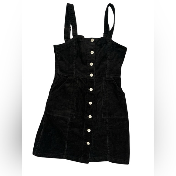Divided Dresses & Skirts - Divided black corduroy overall button-up skirt